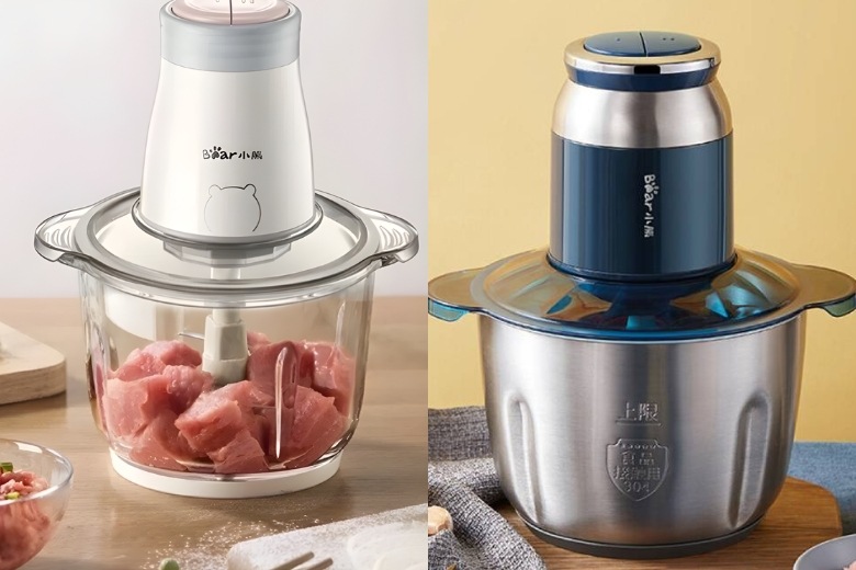 Máy xay thịt Bear cối thủy tinh / inox